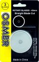 OSMER ROTARY WHEEL CUTTER BLADE - STRAIGHT - PACK OF 3 - BL45S
