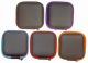 EVA MATERIAL EARPHONE ZIP CASE - BLACK CASE WITH ASSORTED TRIM - EVAPOUCH