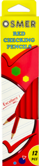 OSMER RED CHECKING PENCIL - HEXAGONAL - BOX OF 12 - HEX12RED