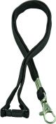 LANYARD - D CLIP WOVEN WITH SAFETY RELEASE - BLACK - LD201