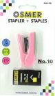 OSMER NO. 10 STAPLER WITH STAPLES - PINK - OS10SPINK
