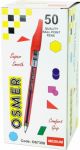 OSMER CAP MODEL MEDIUM TIP BALLPEN - BOX 50's - RED - OS7350