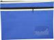 POLYESTER PENCIL CASE - 2 ZIP -35 X 26CM - BLUE - P3526B2