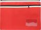 POLYESTER PENCIL CASE - 2 ZIP -35 X 26CM - RED - P3526R2