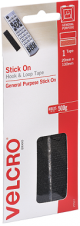 HANGSELL VELCRO® BRAND STICK ON HOOK & LOOP TAPE BLACK - V25507