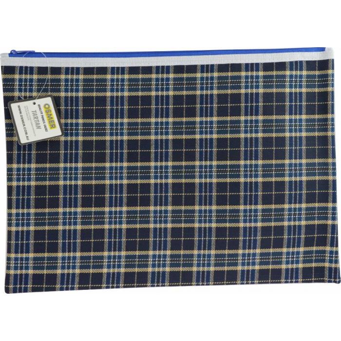 Tartan Blue Design Pencil Case Giant 37 5 X 26cm 1 Zip Tarb Tartan Blue Design Pencil Case Giant 37 5 X 26cm 1 Zip Tarb