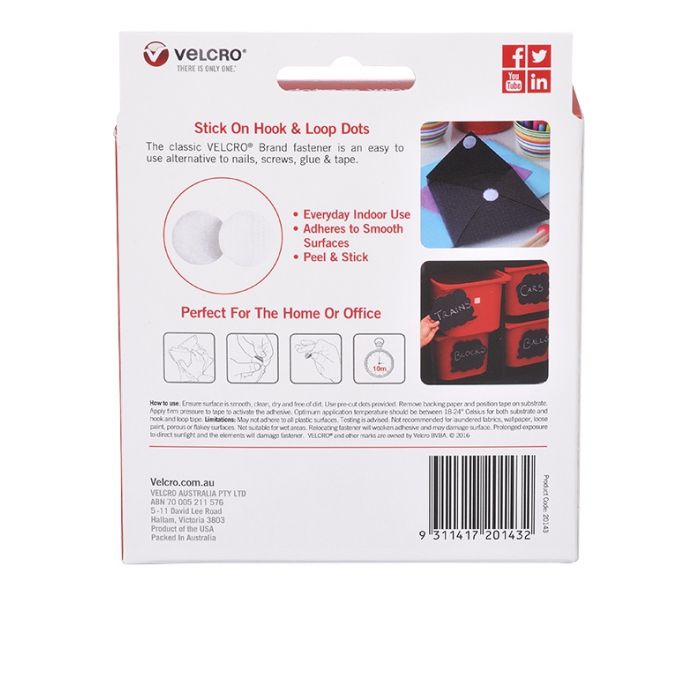 Velcro dots store hook only