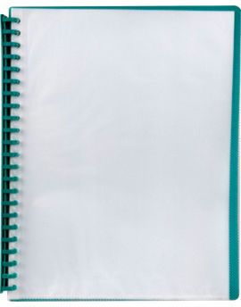 DISPLAY BOOK - CLEAR FRONT COVER - A4 20 POCKET - REFILLABLE - GREEN - CDIS04