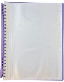 DISPLAY BOOK - CLEAR FRONT COVER - A4 20 POCKET - REFILLABLE - PURPLE - CDIS05