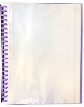 DISPLAY BOOK - CLEAR FRONT COVER - A4 20 POCKET - REFILLABLE - PURPLE - CDIS05