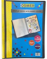 DISPLAY BOOK FIXED 20 POCKET - A3 - WITH INSERT COVER & SPINE - BLACK - A3DIS