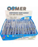 OSMER CONFERENCE NAME BADGES - CLIP & PIN - 92mm X 60mm - CP-3L