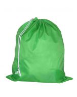 POLYESTER CORDED DRAWSTRING BAG - 35 X 41CM - GREEN - DB04