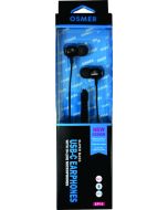 OSMER USB-C EARPHONES WITH MICROPHONE - HALF METAL SHELL - BLACK - EP10