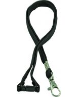 LANYARD - D CLIP WOVEN WITH SAFETY RELEASE - BLACK - LD201