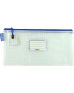 CLEAR MESH CASE - 34 X 17CM - BLUE ZIP - M3417B