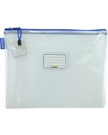 CLEAR MESH CASE - A4 - 36 X 27CM - BLUE ZIP - MA4B