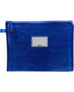 TINTED BLUE MESH CASE - A4 - 36 X 27CM - BLUE ZIP - MA4B22