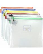CLEAR MESH CASE - B4 - 39 X 34CM - ASSORTED COLOURS ZIP - MB4A