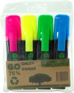 OSMER RECYCLED HIGHLIGHTERS - WALLET OF 4 - OH929W