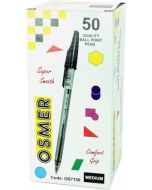 OSMER CAP MODEL MEDIUM TIP BALLPEN - BOX 50's - BLACK - OS7150