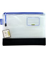 REINFORCED NYLON BOTTOM - CLEAR MESH CASE 27.5 X 20.5CM - BLUE ZIP - RMA5B