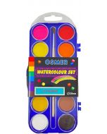 OSMER WATERCOLOUR PAINT SET 12 COLOURS - 28MM TRAY - WC12C