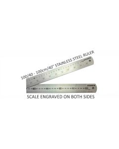 OSMER STAINLESS STEEL RULE - 100cm/40inches - DUAL SCALE - 100/40