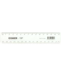 OSMER 15CM/150MM PLASTIC RULER - CLEAR - PACK OF 24 - 15P