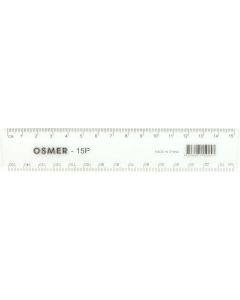 OSMER 15CM/150MM PLASTIC RULER - CLEAR - PACK OF 24 - 15P