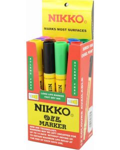 NIKKO OIL MARKER - CHISEL TIP - DOZEN - ASSORTED - 1819