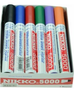 NIKKO WHITEBOARD MARKERS - DOZEN - ASSORTED - 5019-ASSORTED