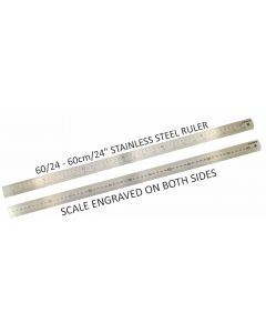 OSMER STAINLESS STEEL RULE - 600mm/ 24inches  DUAL SCALE - 60/24