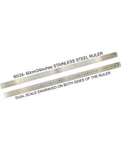OSMER STAINLESS STEEL RULE - 600mm/ 24inches  DUAL SCALE - 60/24