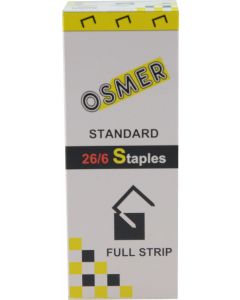 26/6 OSMER STANDARD , FULL STRIP STAPLES.  BOX OF 5,000 - 7163