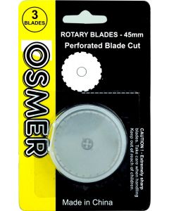 OSMER ROTARY WHEEL CUTTER BLADE - PERFORATED - PACK OF 3 - BL45P