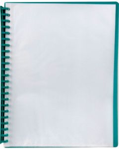 DISPLAY BOOK - CLEAR FRONT COVER - A4 20 POCKET - REFILLABLE - GREEN - CDIS04