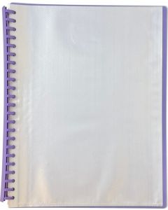DISPLAY BOOK - CLEAR FRONT COVER - A4 20 POCKET - REFILLABLE - PURPLE - CDIS05