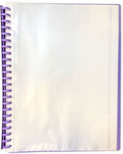 DISPLAY BOOK - CLEAR FRONT COVER - A4 20 POCKET - REFILLABLE - PURPLE - CDIS05