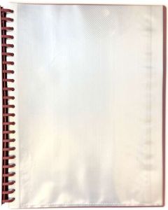 DISPLAY BOOK - CLEAR FRONT COVER - A4 20 POCKET - REFILLABLE - BURGUNDY - CDIS18