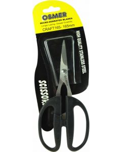 OSMER CRAFT SCISSORS 165mm - SERRATED EDGE BLADES - CRAFT165