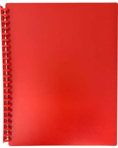 DISPLAY BOOK A4 20 POCKET - REFILLABLE - RED - DIS03