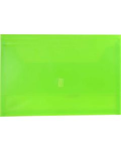 PLASTIC DOCUMENT WALLETS - FOOLSCAP - GREEN - DWF04