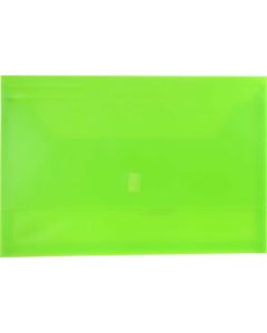 PLASTIC DOCUMENT WALLETS - FOOLSCAP - GREEN - DWF04