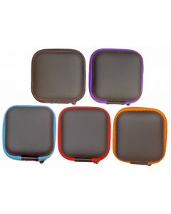 EVA MATERIAL EARPHONE ZIP CASE - BLACK CASE WITH ASSORTED TRIM - EVAPOUCH