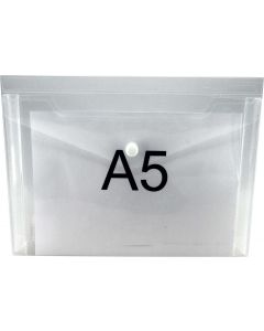 GUSSET DOCUMENT WALLETS - A5 - CLEAR - GWA513