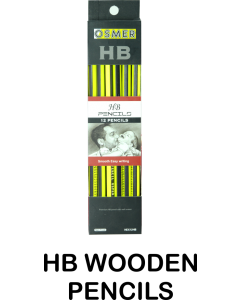 HEXAGONAL WOOD CASE HB PENCILS - ERASER TIP - BOX OF 12 - HEX12HB