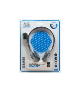 HEADSET WITH MIC & VOLUME CONTROL - SINGLE 3.5MM PLUG - HP103