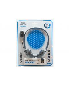 HEADSET WITH MIC, VOLUME CONTROL & MUTE FUNCTION - USB PLUG - HP107