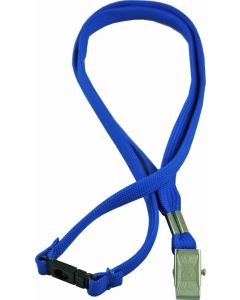 LANYARD - ALLIGATOR CLIP WOVEN WITH SAFETY RELEASE - BLUE - LA102